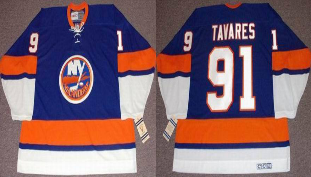2019 Men New York Islanders 91 Tavares blue CCM NHL jersey